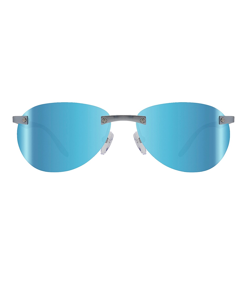 Image 1 of NRGY Voyager Sunglasses in Satin Chrome & Blue Water