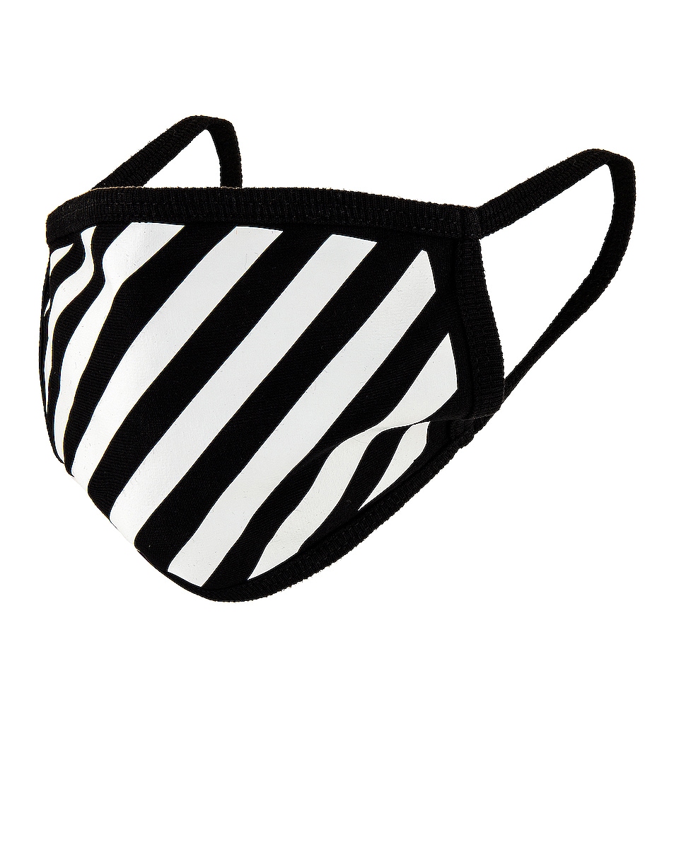 Image 1 of OFF-WHITE Diagonal Stripe Mask in Black
