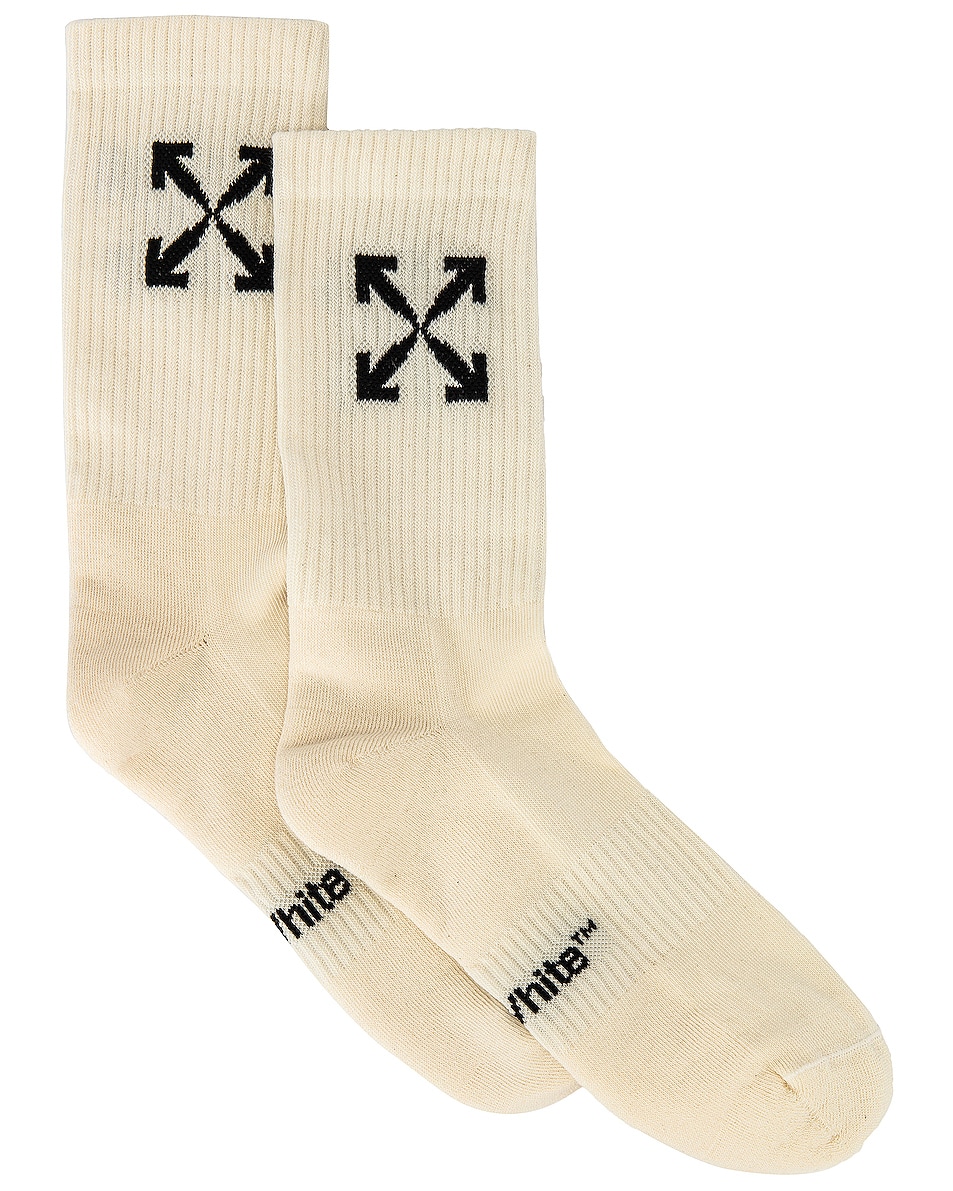 Image 1 of OFF-WHITE Arrow Sport Socks in Tofu & Black
