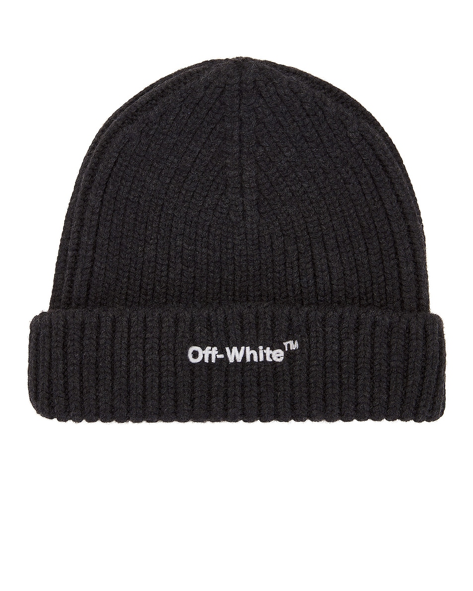 Image 1 of OFF-WHITE Beanie in Black & Optical White