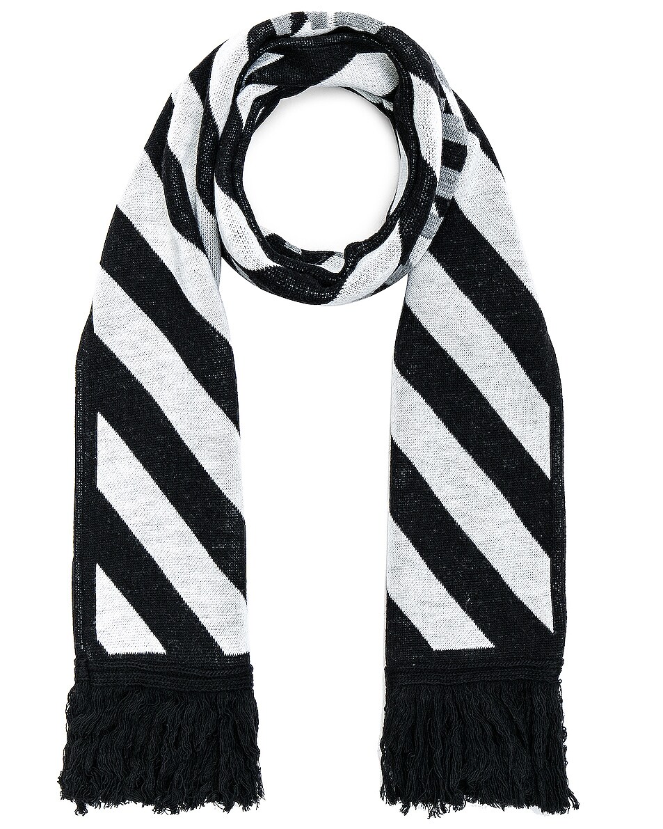 Image 1 of OFF-WHITE Arrow Scarf in Black & White