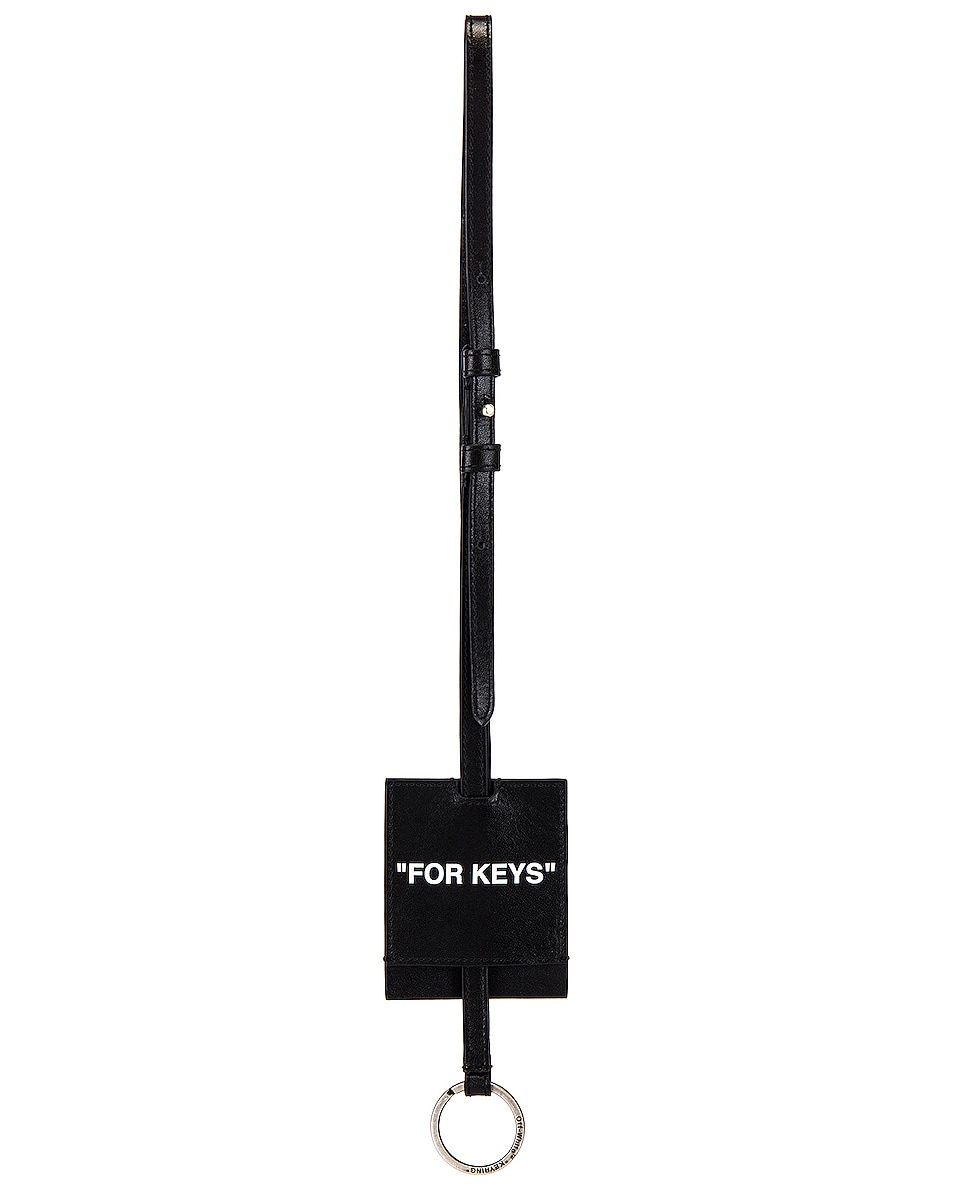 Image 1 of OFF-WHITE Quote Key Holder Necklace in Black & White