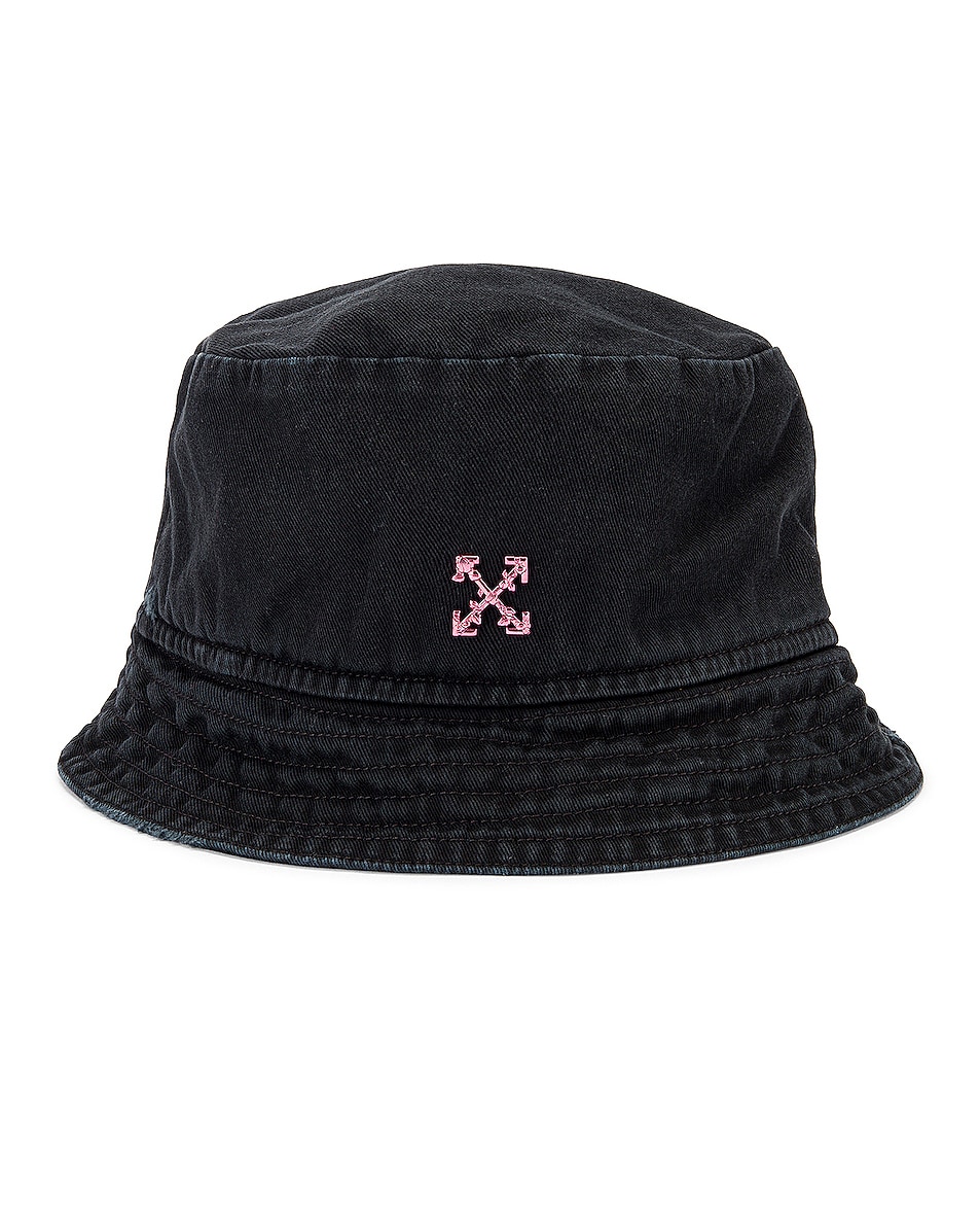 Image 1 of OFF-WHITE Bucket Hat in Black & Fuchsia