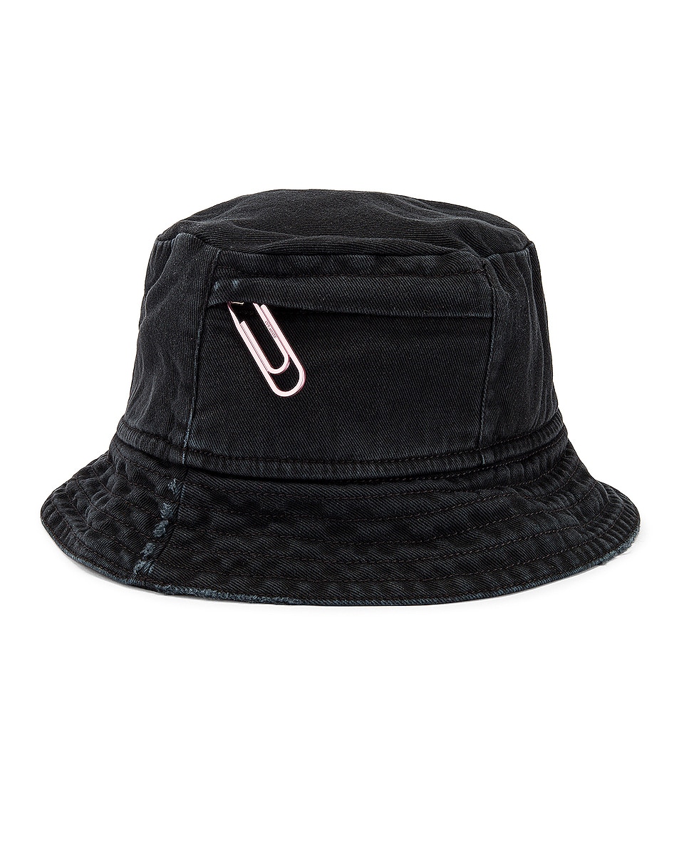 OFF-WHITE Bucket Hat in Black & Fuchsia | FWRD