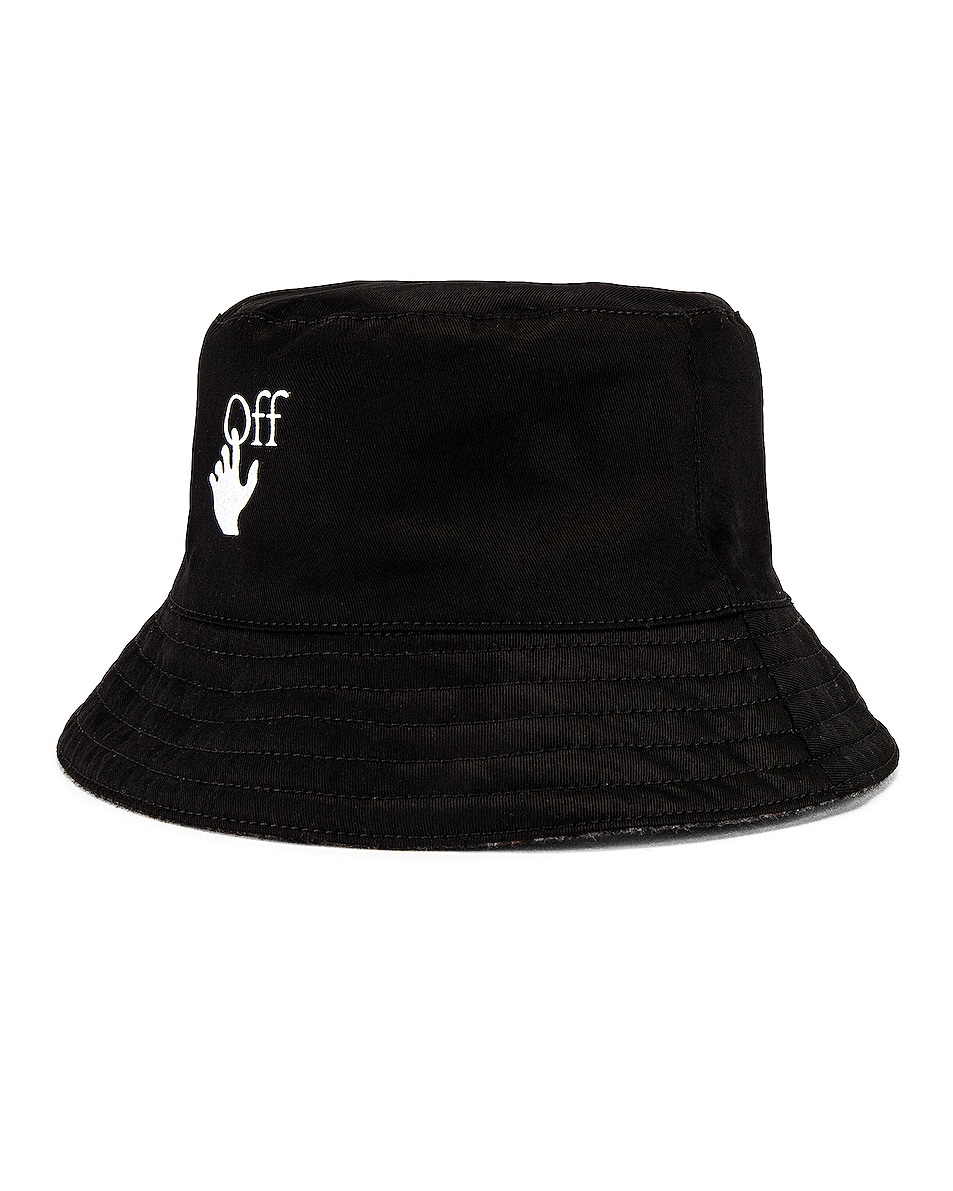 OFF-WHITE Bucket Hat in Black & Dark Grey | FWRD