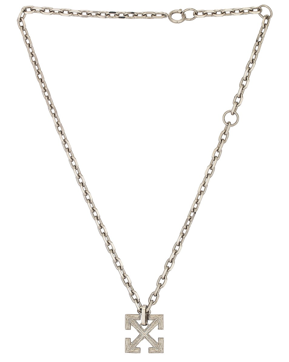 Image 1 of OFF-WHITE Textured Arrow Necklace in Metal