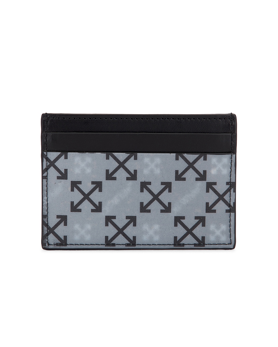 Image 1 of OFF-WHITE Arrow Card Case in Reflective Black