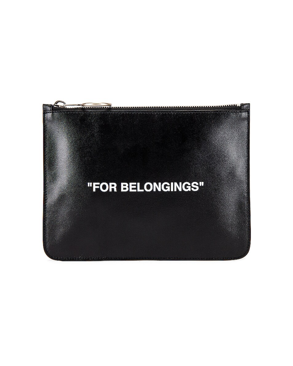 Image 1 of OFF-WHITE Quote Pouch in Black & White