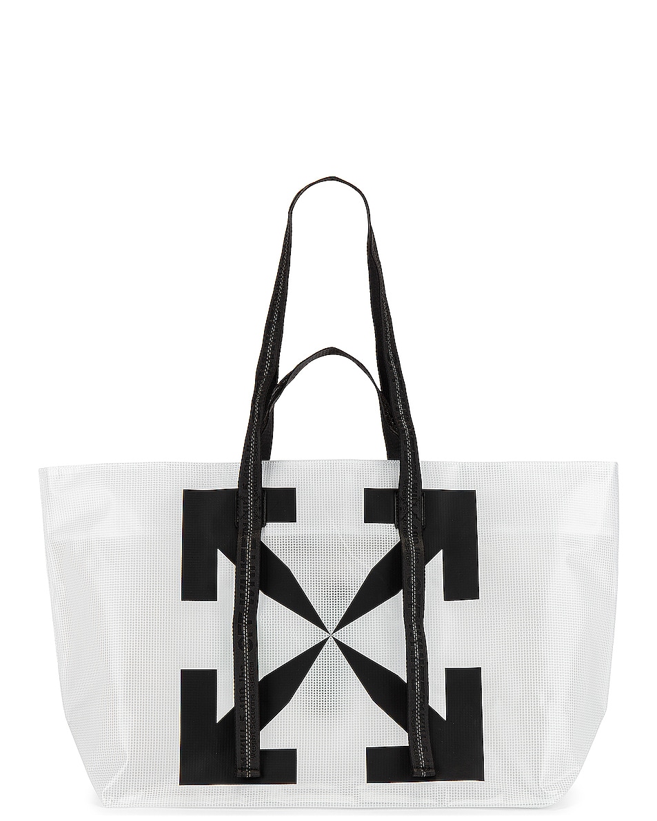 Image 1 of OFF-WHITE Arrow Tyvek Tote Bag in Transparent & Black