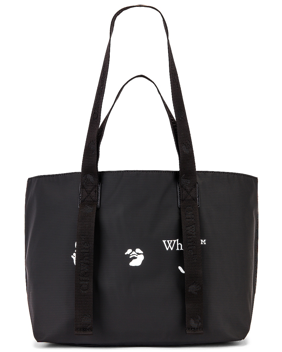 Image 1 of OFF-WHITE OW Logo PVC Small Tote Bag in Black & White