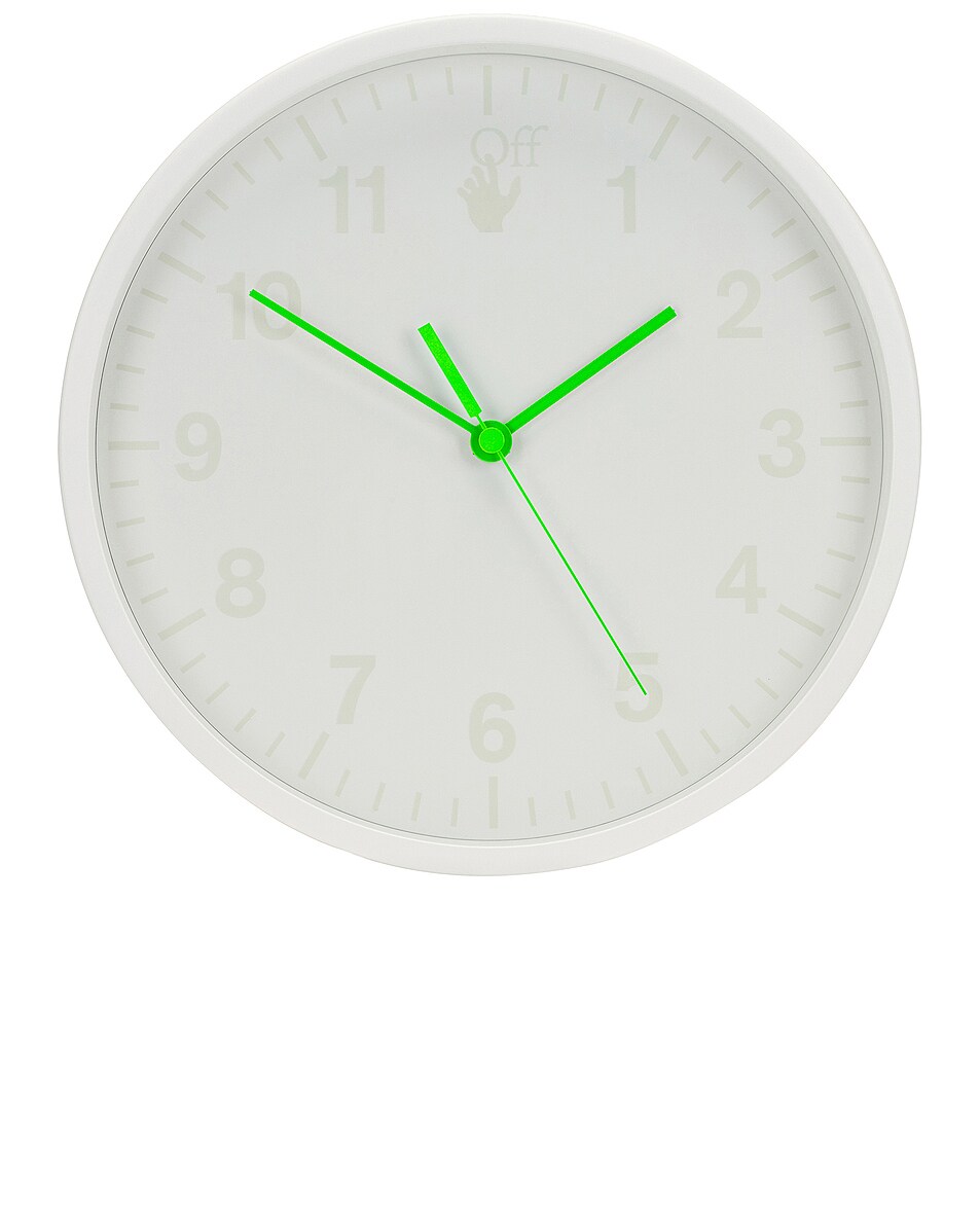 Image 1 of OFF-WHITE Wall Clock in White & Green Fluo