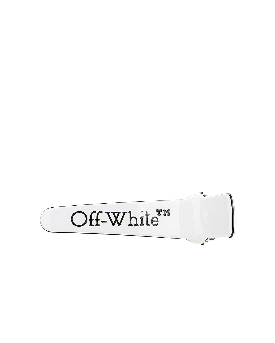 Image 1 of OFF-WHITE Logo Hair Clip in White