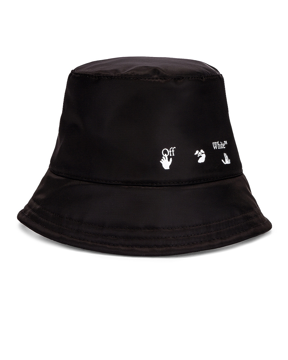 Image 1 of OFF-WHITE Nylon Bucket Hat in Black