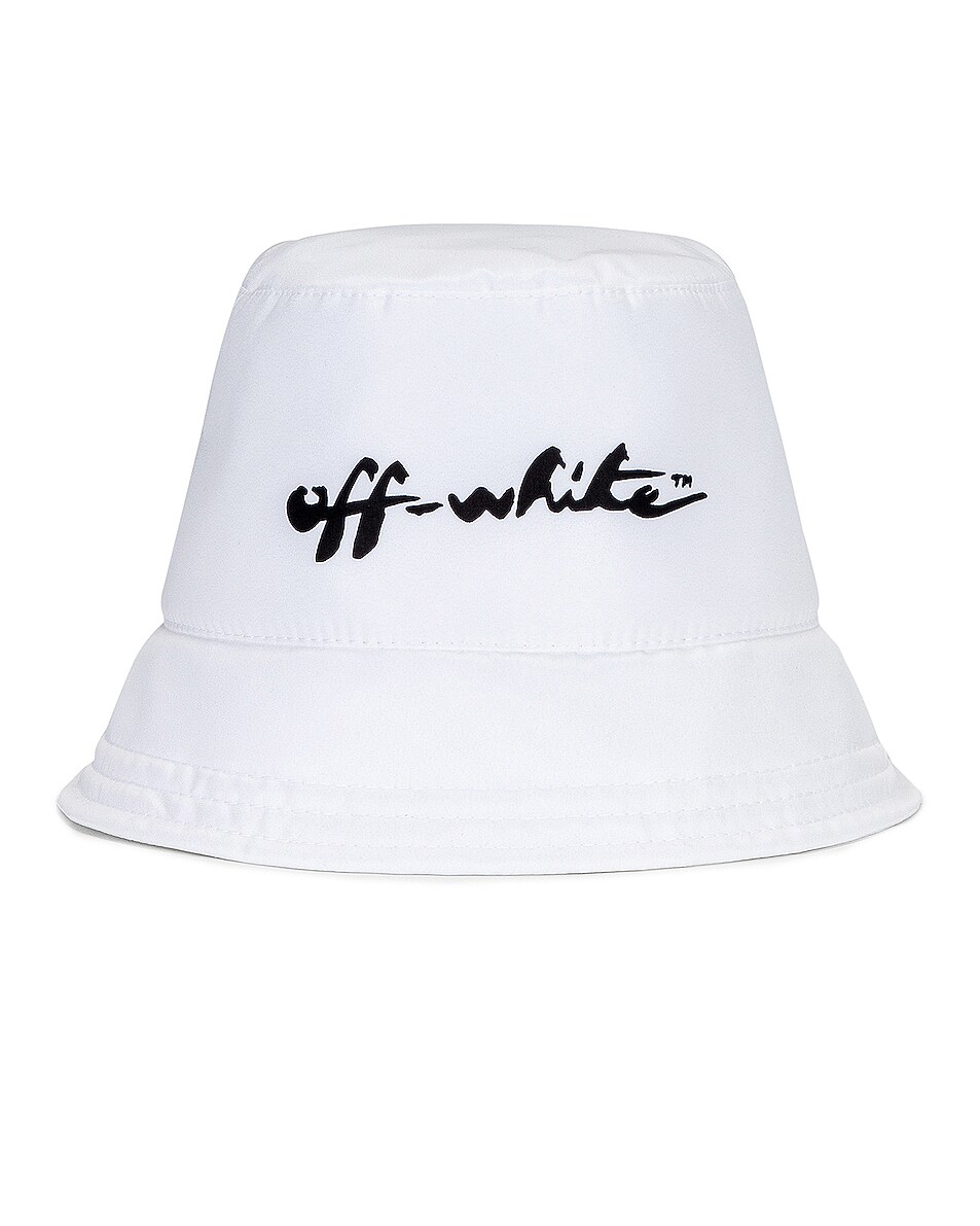 Image 1 of OFF-WHITE Off Script Bucket Hat in White & Black