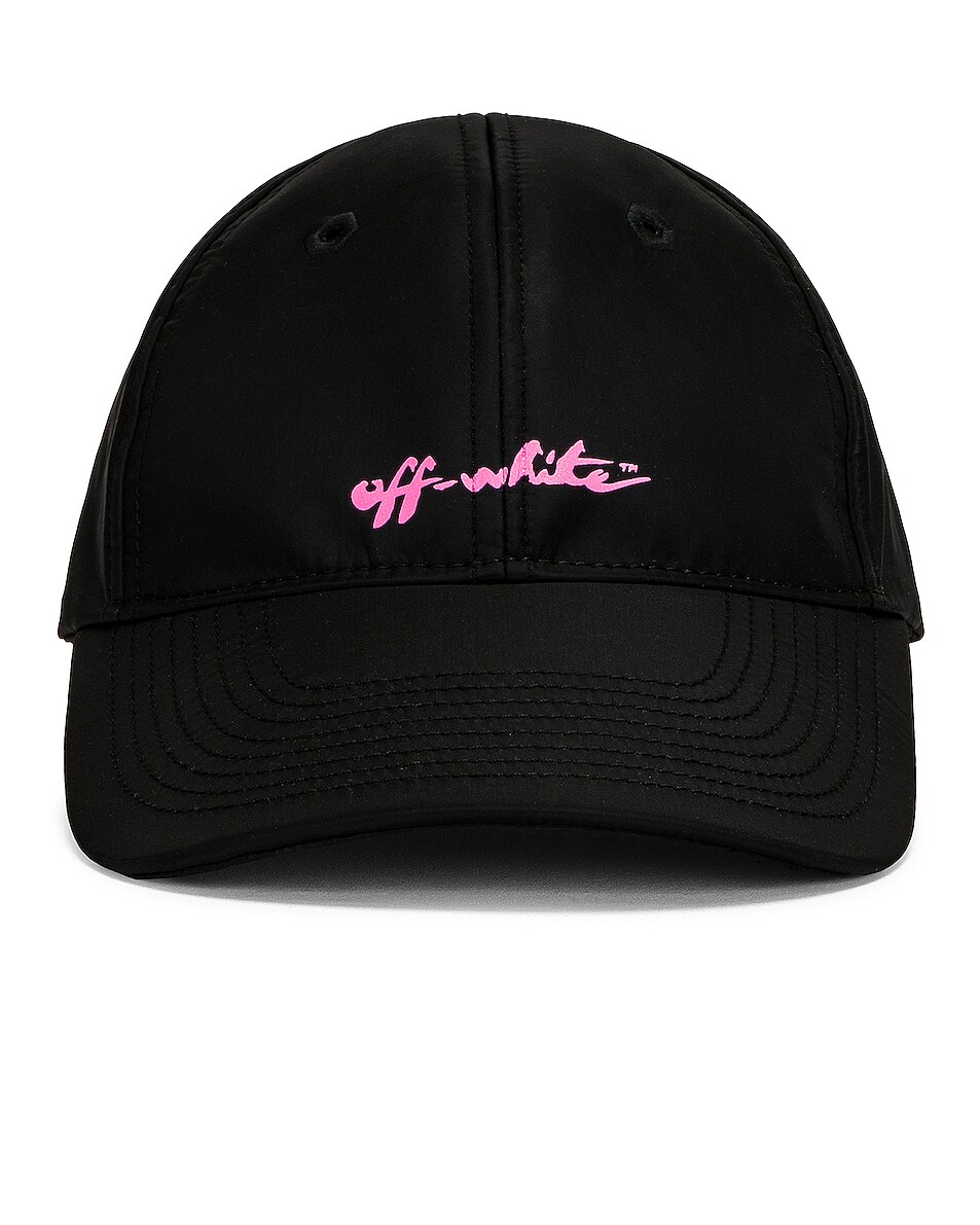 Image 1 of OFF-WHITE Off Script Baseball Hat in Black & Pink