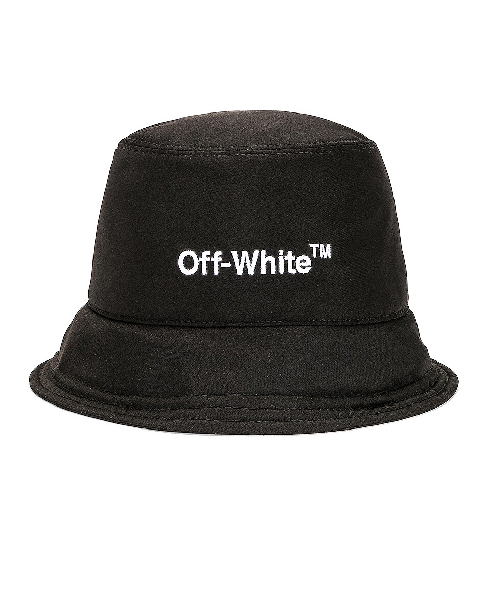 Image 1 of OFF-WHITE Helvetica Bucket Hat in Black & White