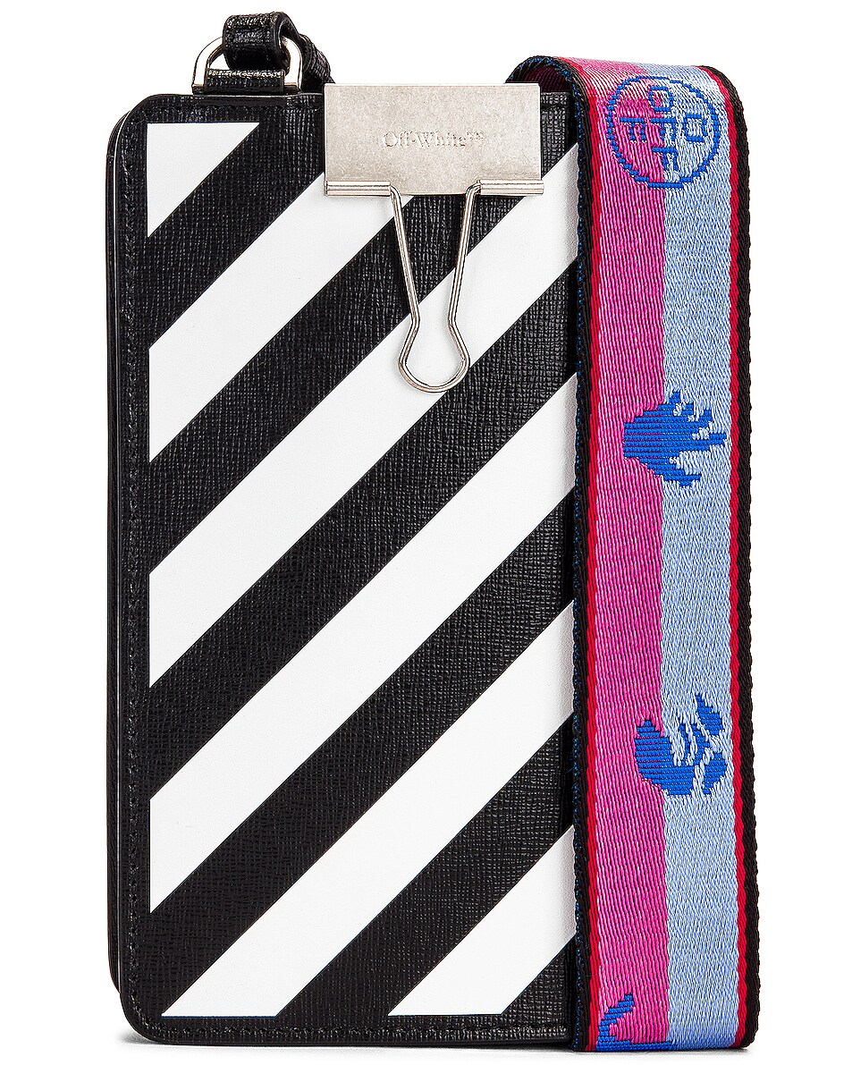 Image 1 of OFF-WHITE Vertical Wallet iPhone Holder in Black & White