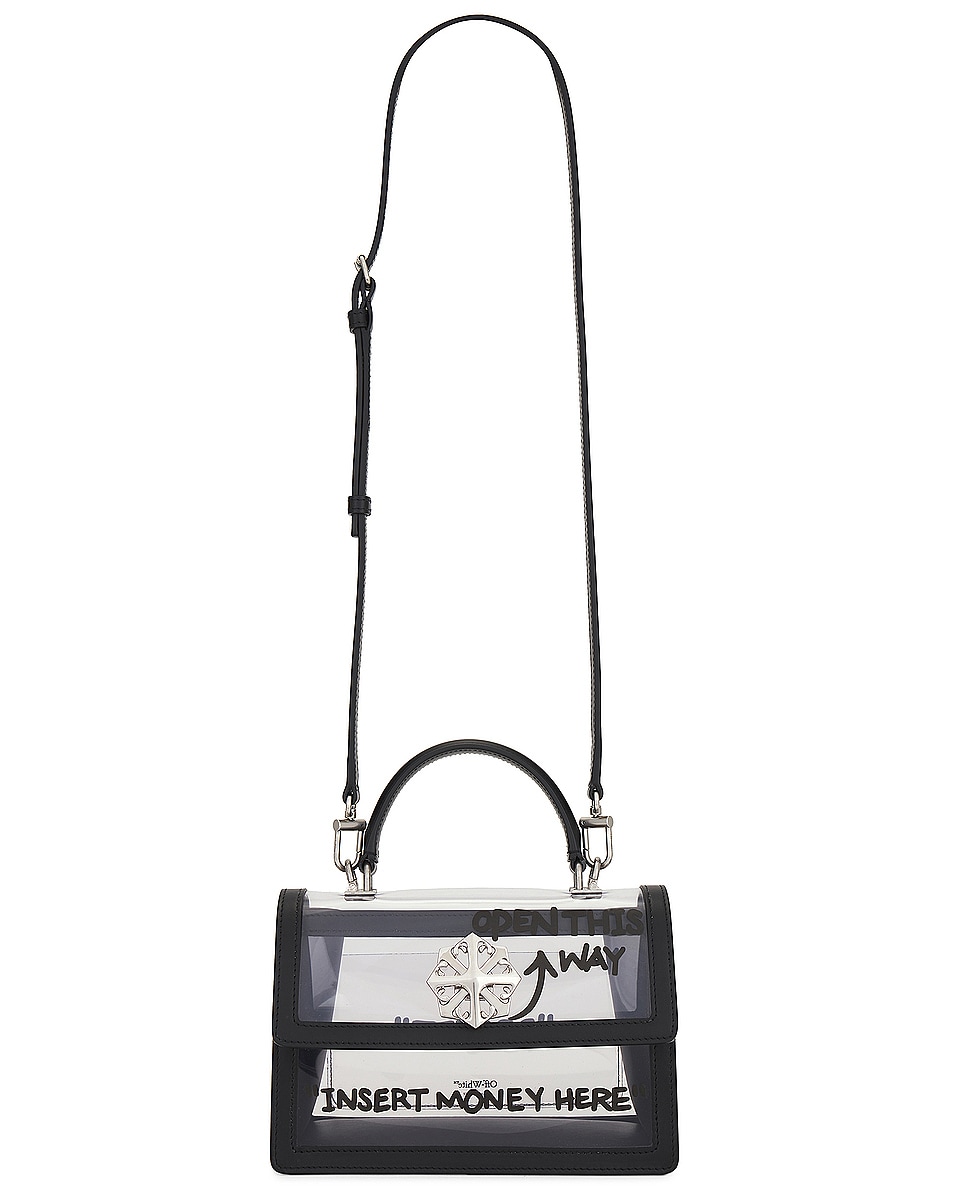 Image 1 of OFF-WHITE Jitney 1.4 Top Handle Chain Bag in Transparent Black