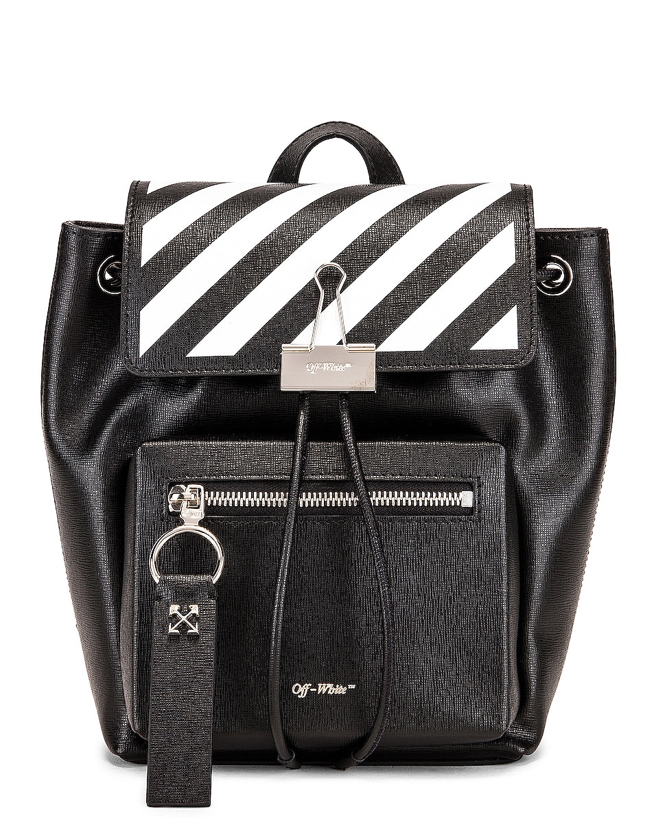 Image 1 of OFF-WHITE Diagonal Mini Backpack in Black & White
