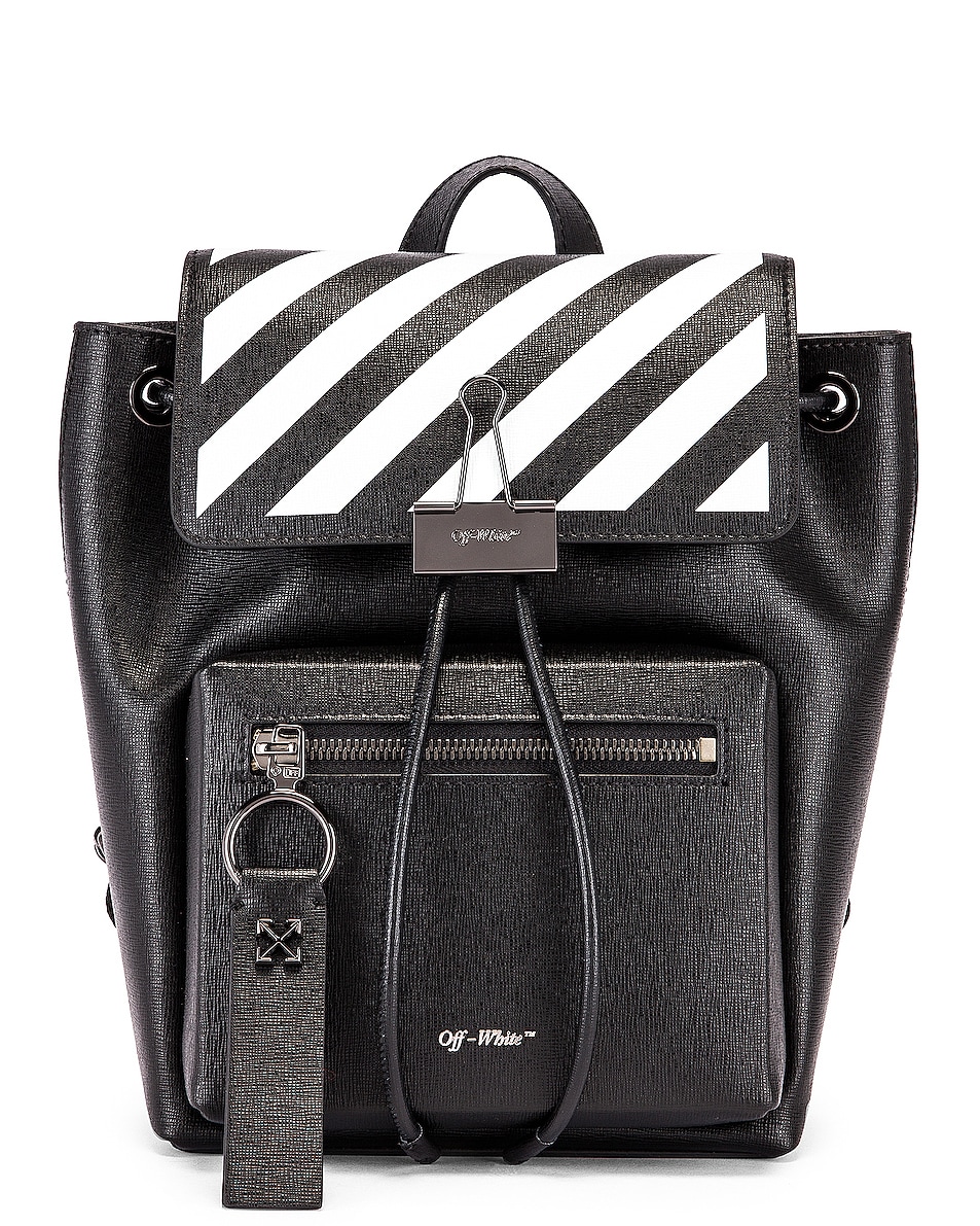 Image 1 of OFF-WHITE Diagonal Binder Backpack in Black & White