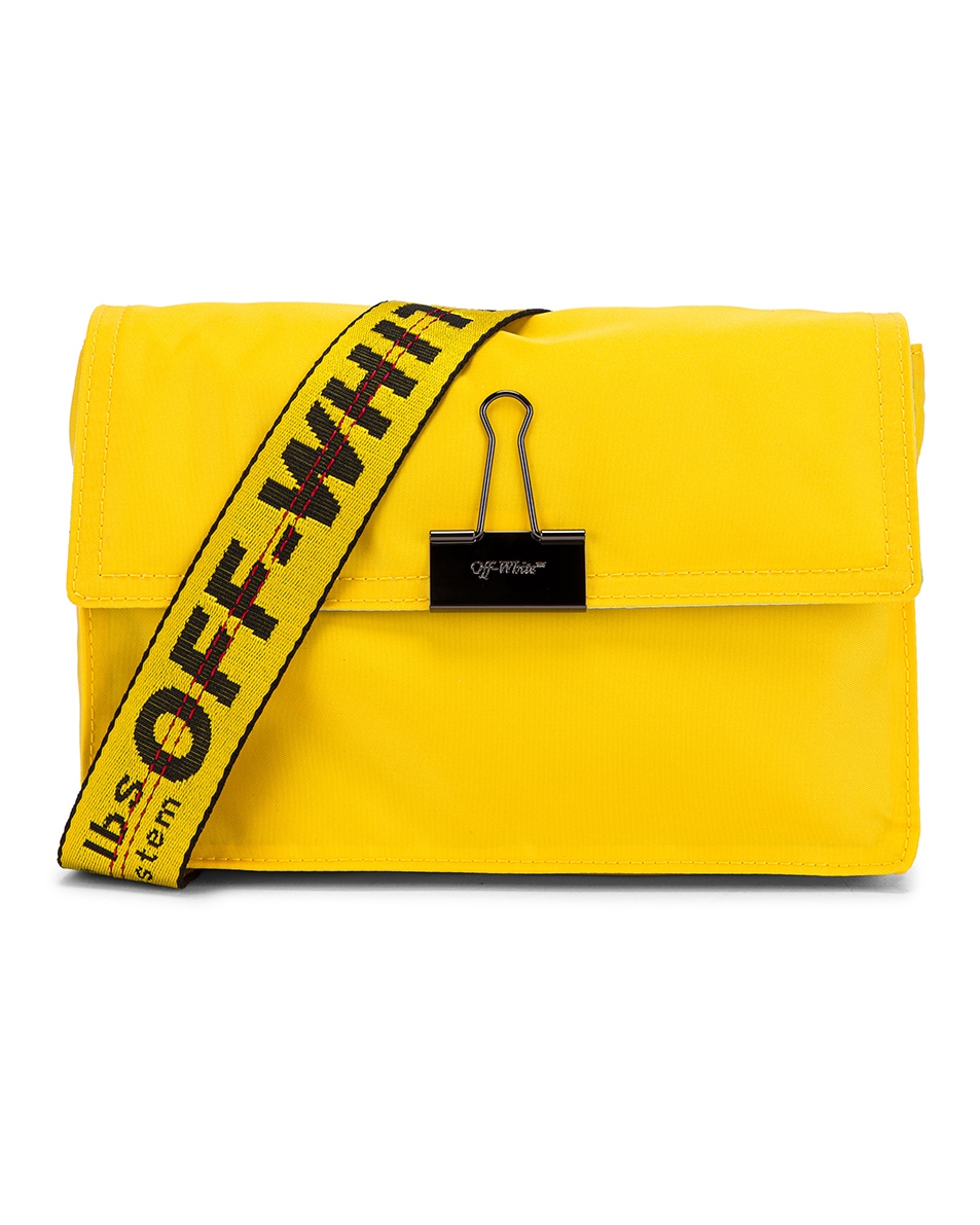 Image 1 of OFF-WHITE Nylon Zipped Flap Bag in Yellow