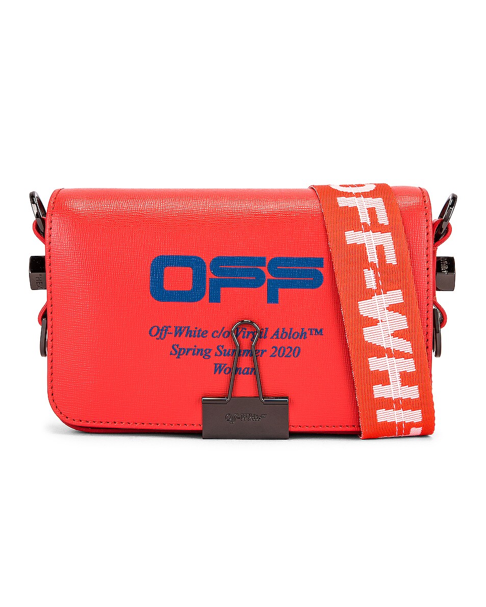 Image 1 of OFF-WHITE Mini Flap Bag in Coral Red
