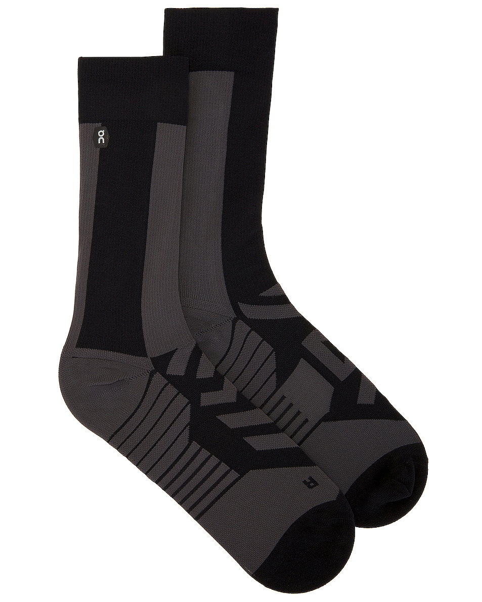 Image 1 of On Performance High Sock in Black & Shadow