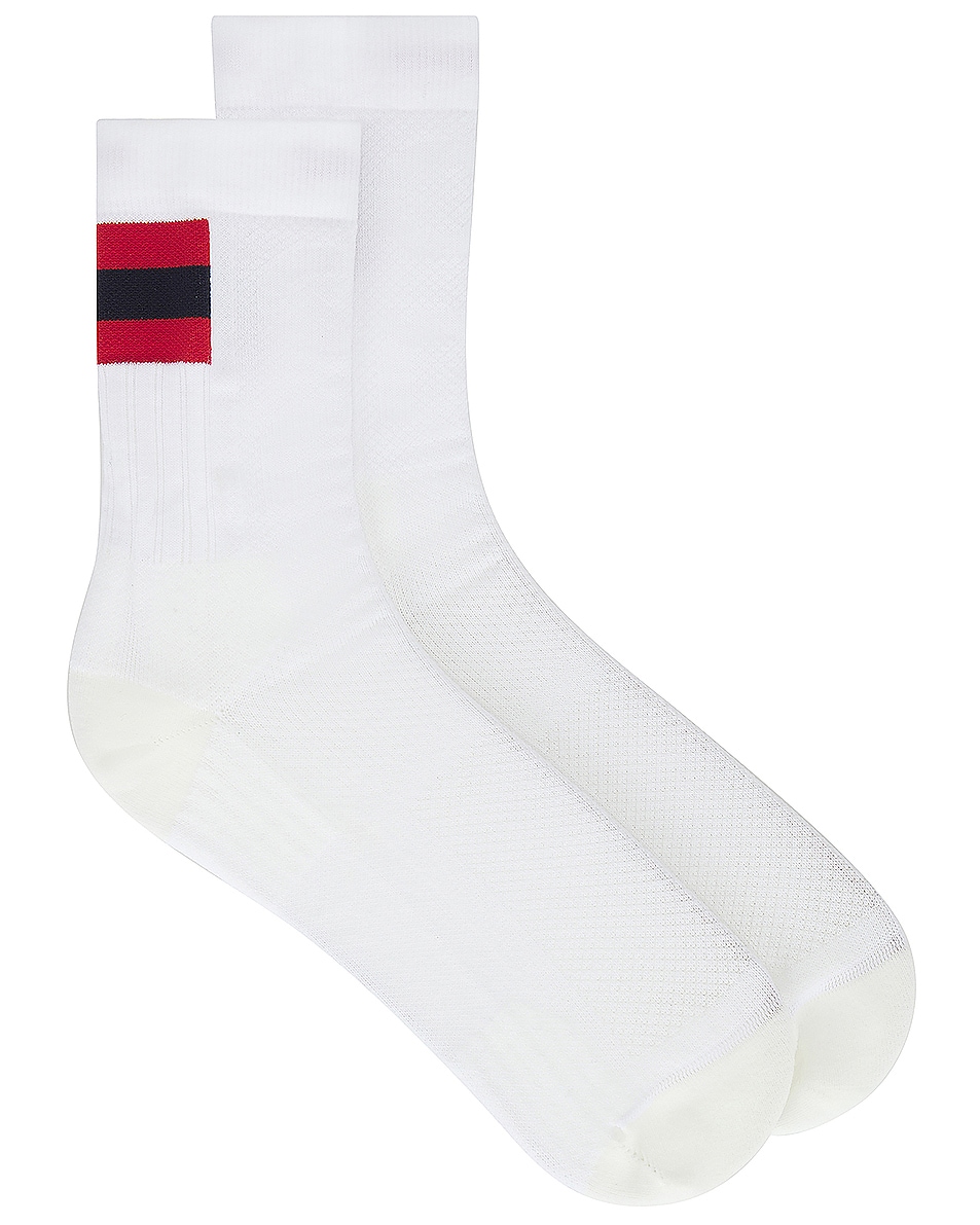 Image 1 of On Tennis Sock in White & Red