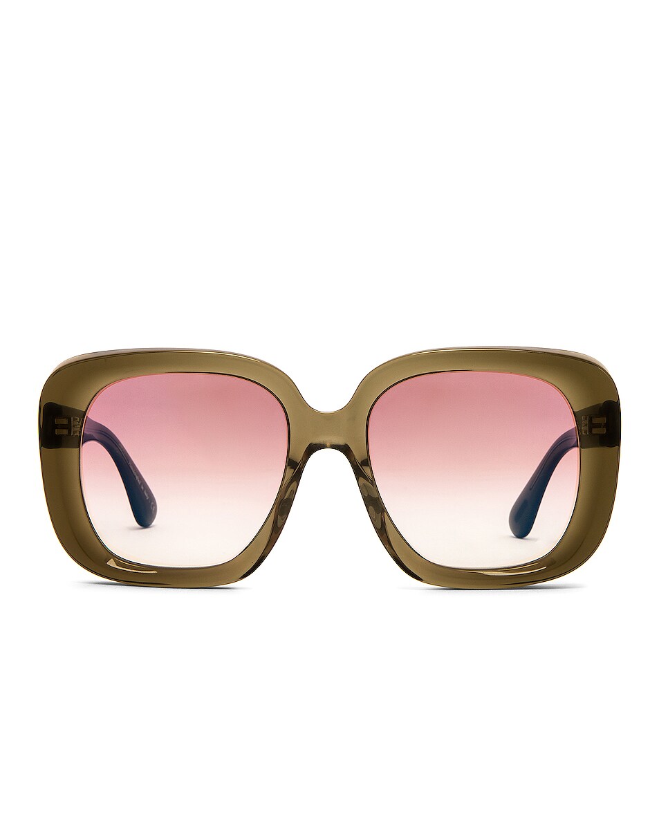 Image 1 of Oliver Peoples Nella Square Sunglasses in Dusty Olive