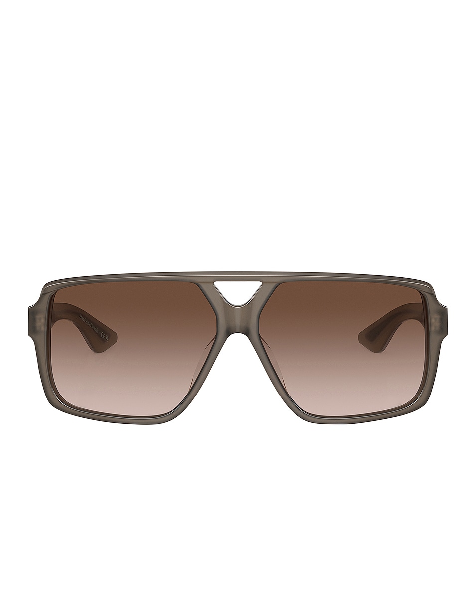 Image 1 of Oliver Peoples X Khaite Square Sunglasses in Taupe & Umber Gradient