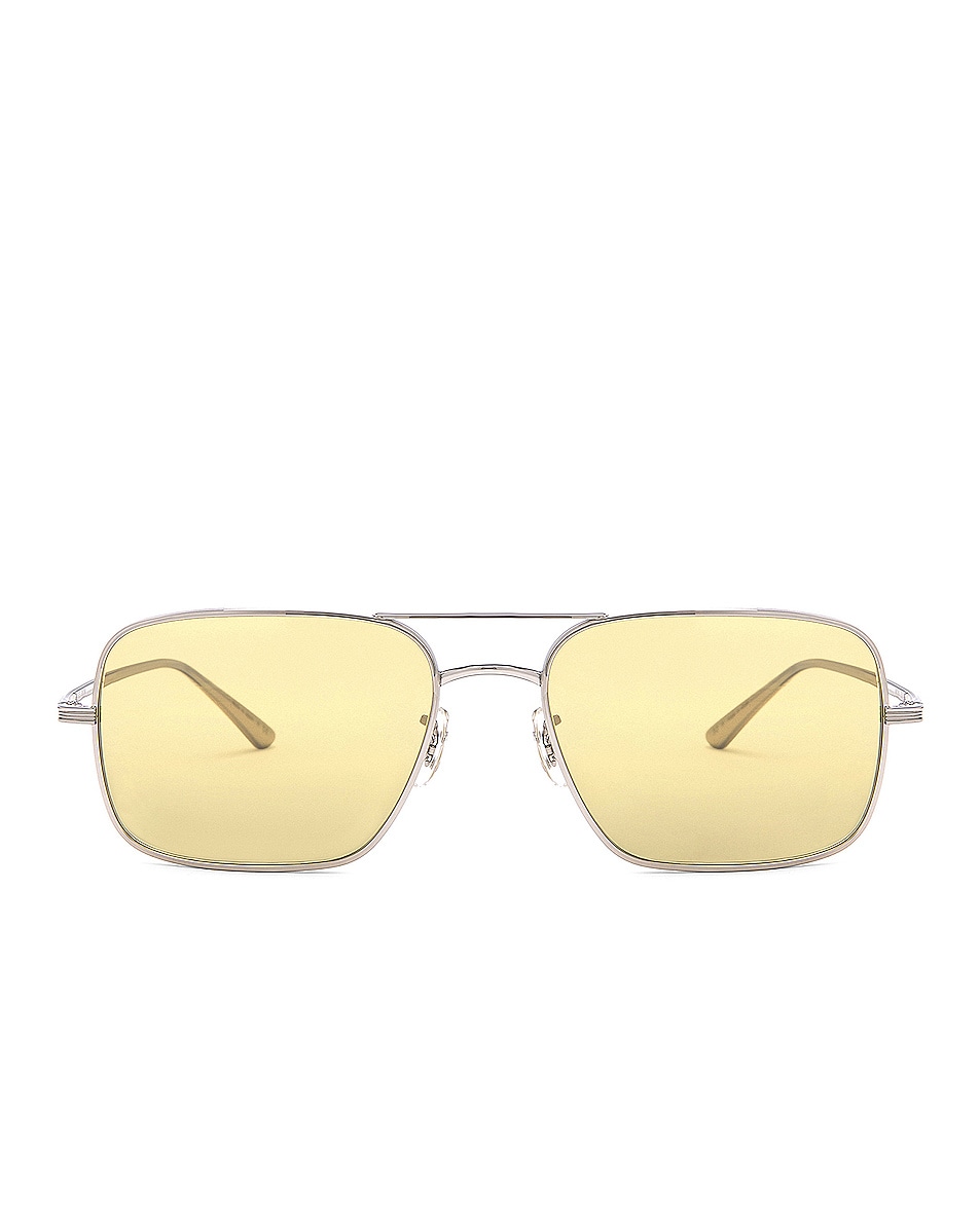 Image 1 of Oliver Peoples X The Row Victory LA Sunglasses in Silver & Mustard