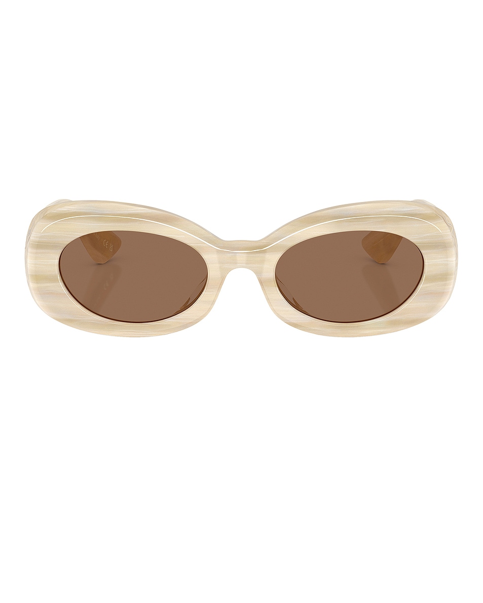 Image 1 of Oliver Peoples x Khaite 1992C Sunglasses in Beige Silk