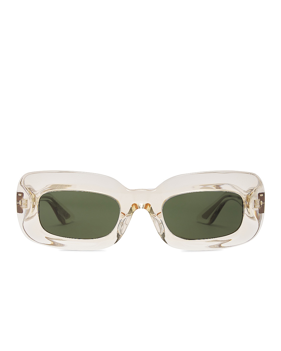 Image 1 of Oliver Peoples X Khaite 1966c Rectangle Sunglasses in Transparent Yellow
