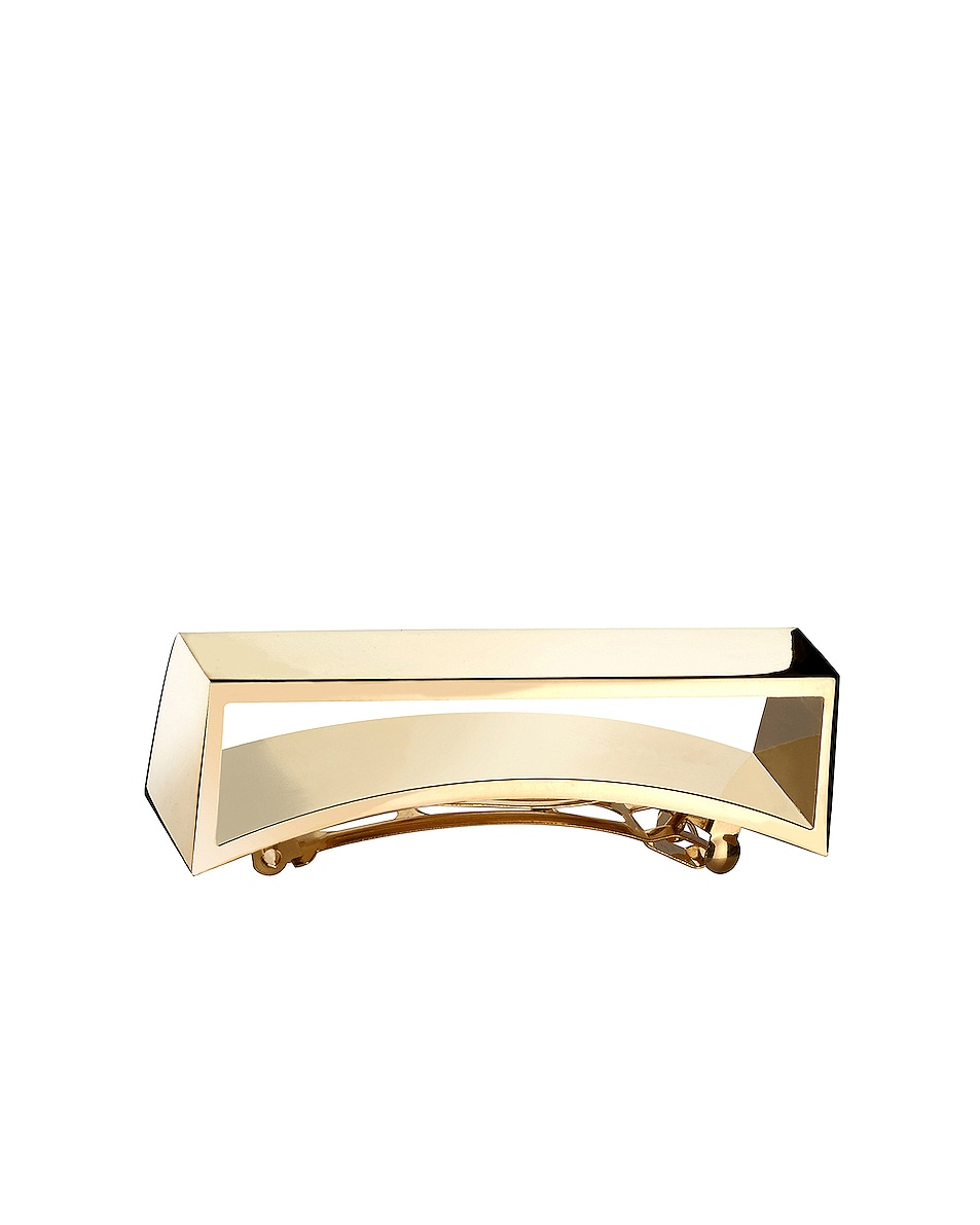 Image 1 of Oribe Geometric Gold Plated Metal Barrette in 
