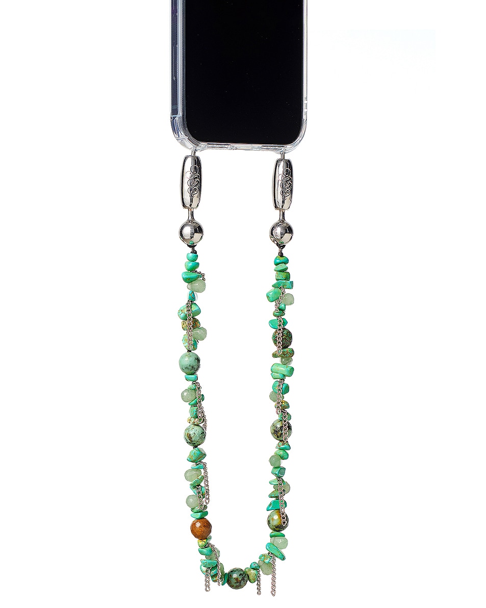 Image 1 of Ossa Stone + Fringe Wristlet in Turquoise