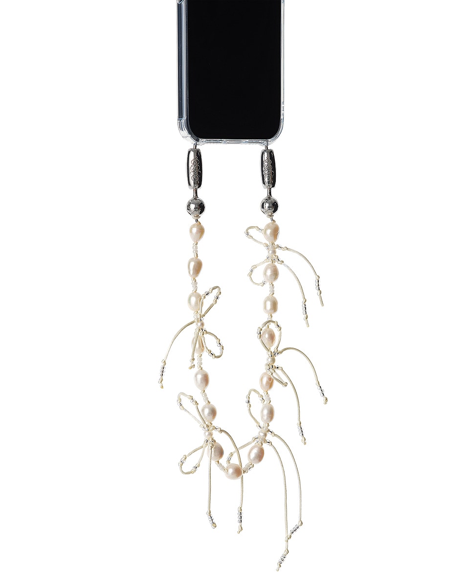 Image 1 of Ossa Pearl + Bow Wristlet in Ivory