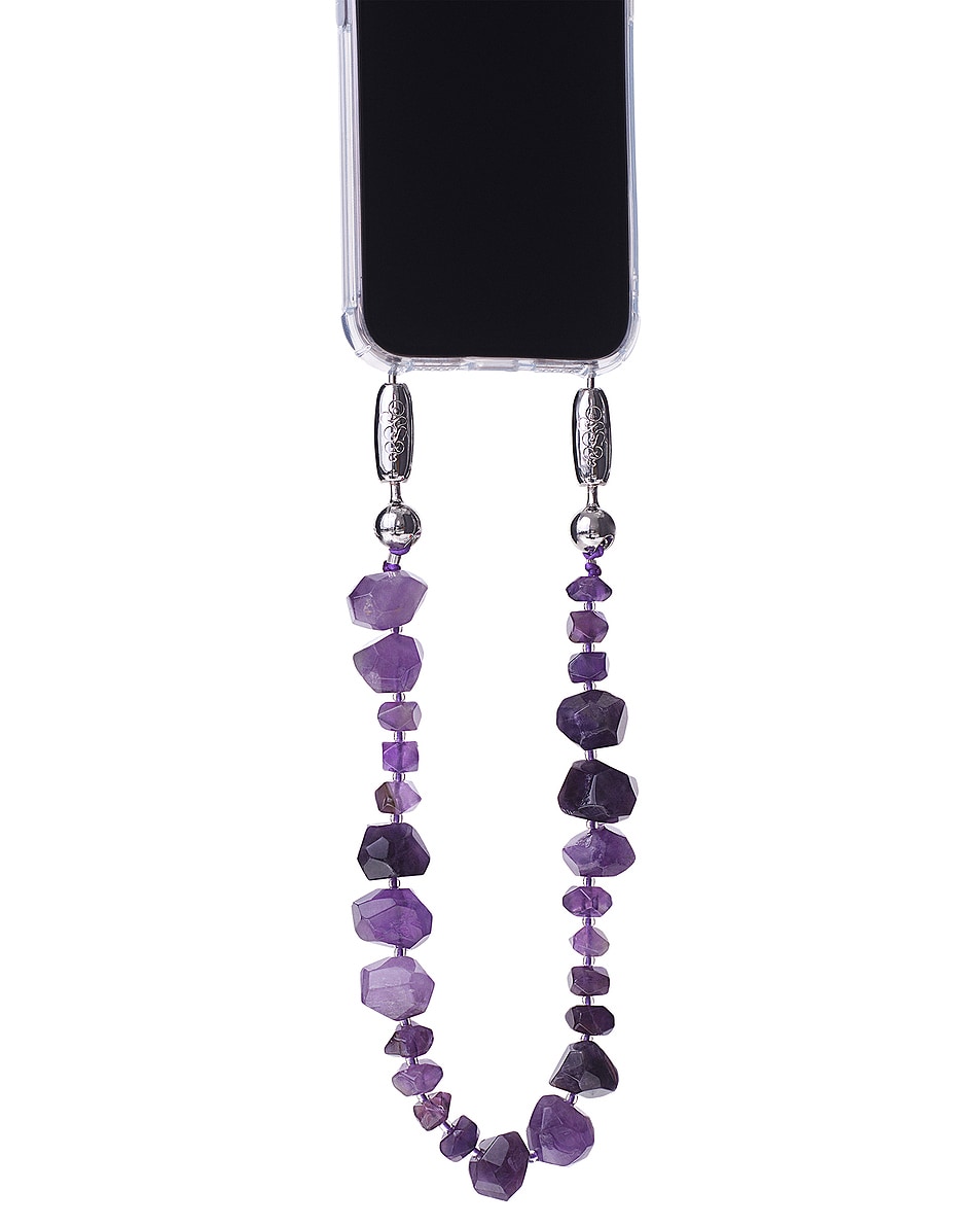 Image 1 of Ossa Large Cut Gemstone Wristlet in Amethyst