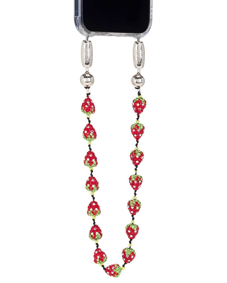 Image 1 of Ossa Pave Disco Mini Wristlet in Strawberry