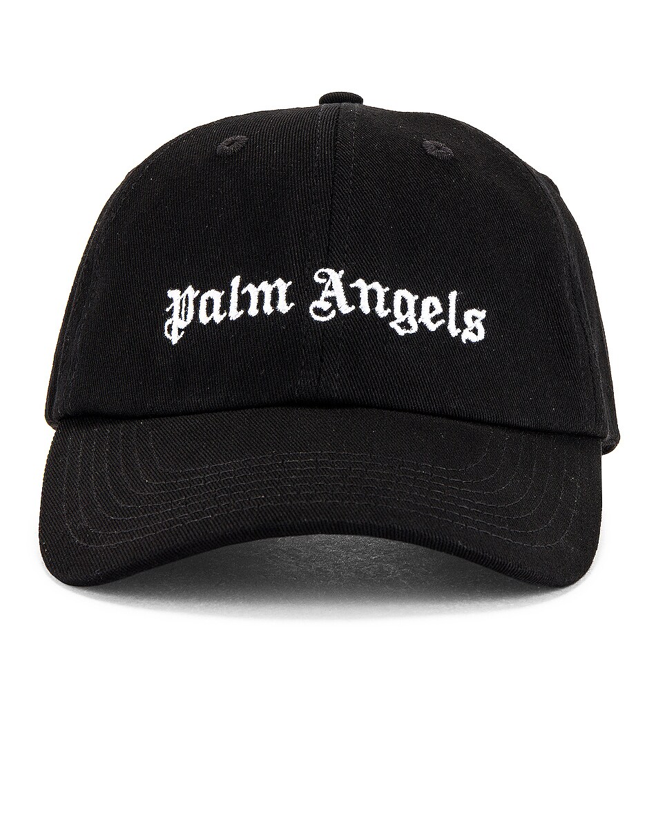Image 1 of Palm Angels Classic Logo Cap in Black in Black & White