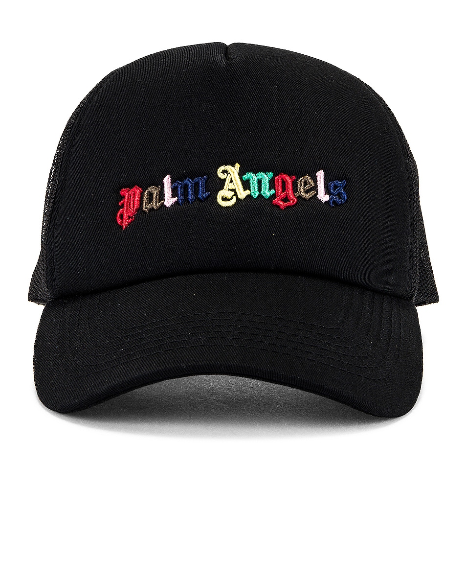 Image 1 of Palm Angels Rainbow Logo Cap in Black