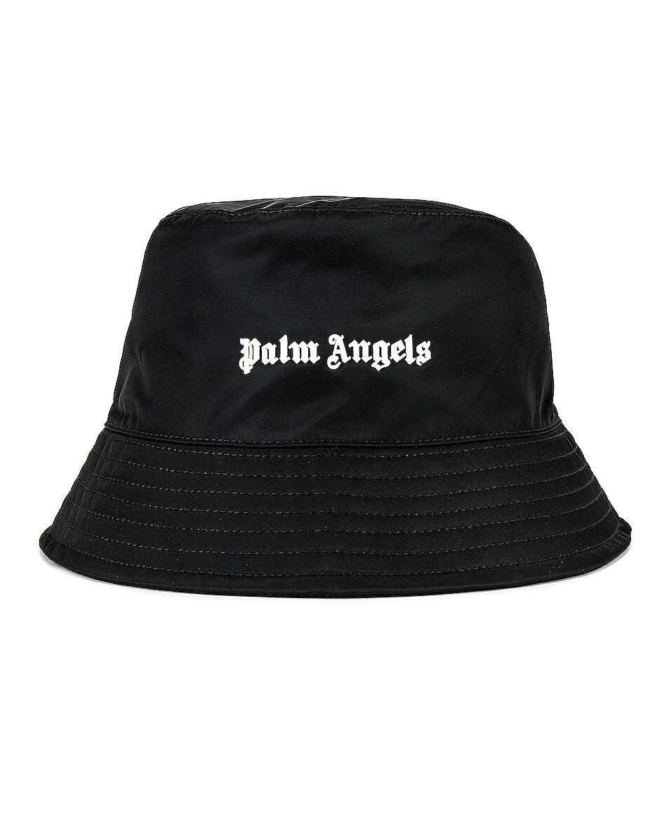 Image 1 of Palm Angels Classic Logo Bucket Hat in Black & White