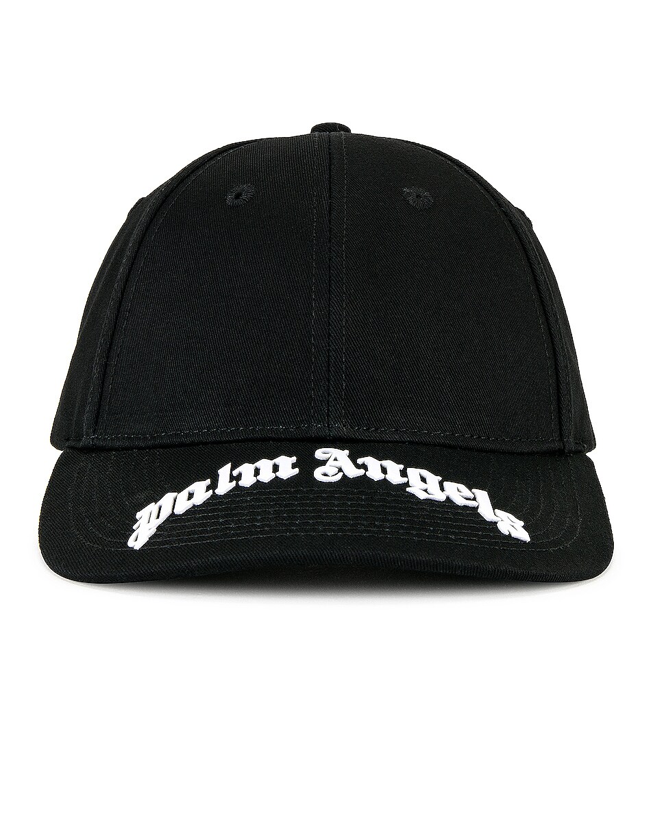 Image 1 of Palm Angels Curved Logo Cap in Black