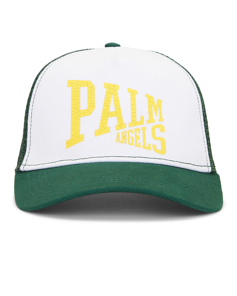 Image 1 of Palm Angels Pa League Trucker Cap in Green