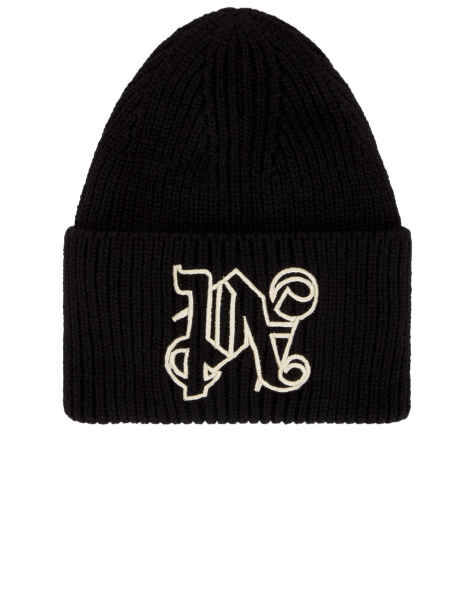 Image 1 of Palm Angels Beanie in Black & Off White