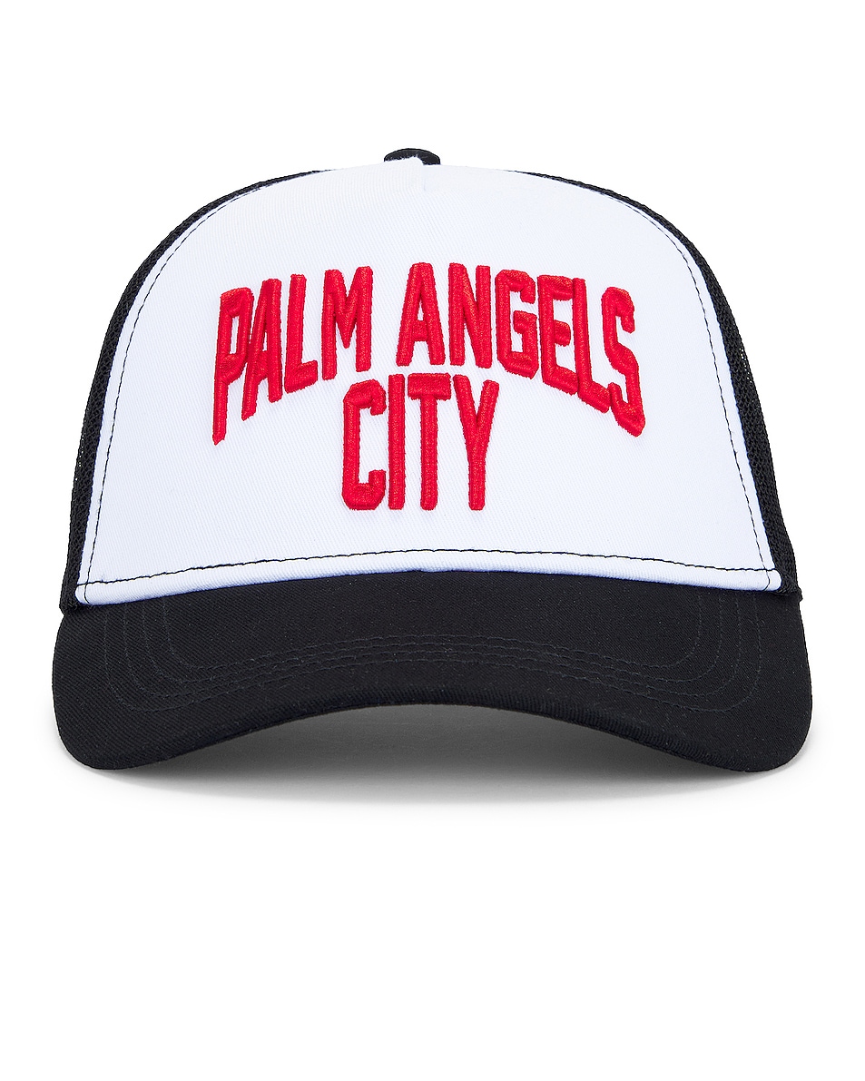 Image 1 of Palm Angels City Cap in Black & Red