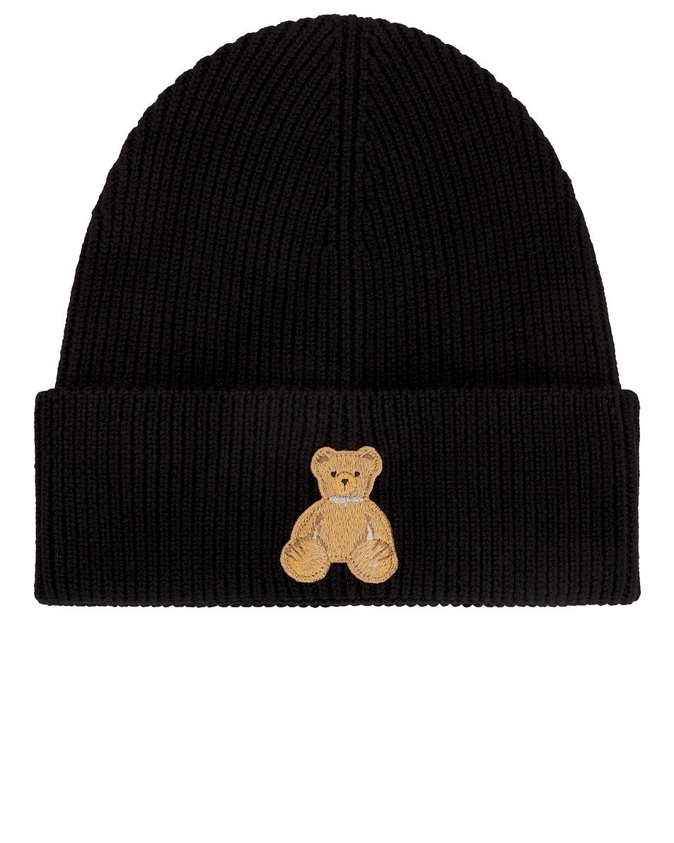 Image 1 of Palm Angels Bear in Mind Beanie in Black