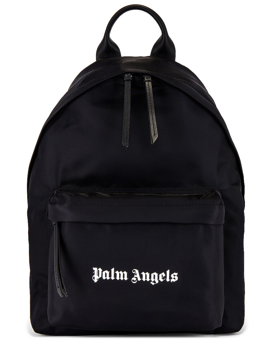 Image 1 of Palm Angels Logo Backpack in Black & White