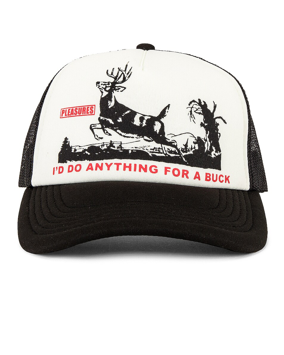 Image 1 of Pleasures Buck Trucker Hat in Black