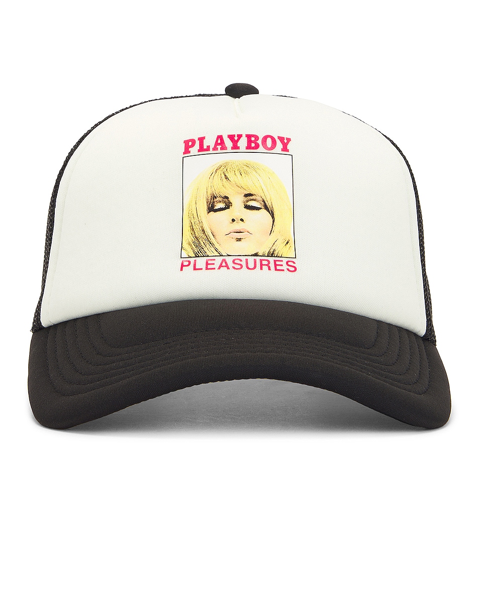 Image 1 of Pleasures X Playboy Magazine Trucker Hat in Black