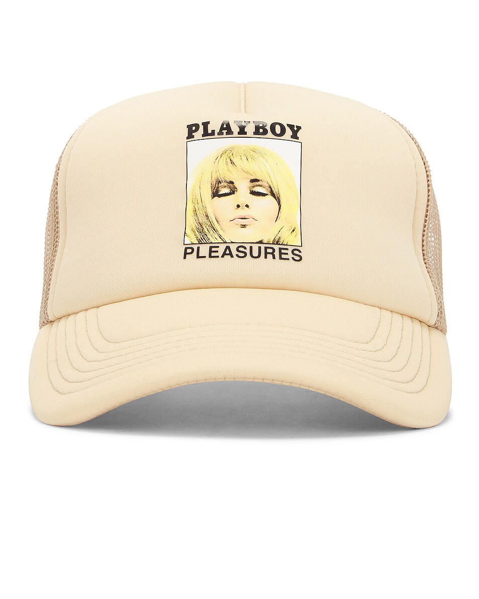 Image 1 of Pleasures X Playboy Magazine Trucker Hat in Tan